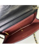 CHANEL Vintage Medium Classic Single Full Flap Chain Shoulder Bag in Black Lambskin - GHW