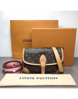 LOUIS VUITTON Monogram Diane with Fuchsia Shoulder Strap – GHW (Microchip – Year 2022)