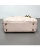 CHRISTIAN DIOR Mini Lady Dior Handbag with Shoulder Strap in Light Pink Cannage Lambskin – GHW (Year 2014)