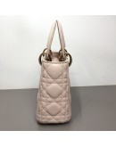 CHRISTIAN DIOR Mini Lady Dior Handbag with Shoulder Strap in Light Pink Cannage Lambskin – GHW (Year 2014)
