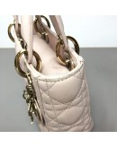 CHRISTIAN DIOR Mini Lady Dior Handbag with Shoulder Strap in Light Pink Cannage Lambskin – GHW (Year 2014)