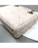 CHRISTIAN DIOR Mini Lady Dior Handbag with Shoulder Strap in Light Pink Cannage Lambskin – GHW (Year 2014)