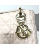 CHRISTIAN DIOR Mini Lady Dior Handbag with Shoulder Strap in Light Pink Cannage Lambskin – GHW (Year 2014)