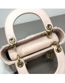 CHRISTIAN DIOR Mini Lady Dior Handbag with Shoulder Strap in Light Pink Cannage Lambskin – GHW (Year 2014)
