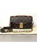 LOUIS VUITTON Monogram Pochette Metis East West with Chain & Shoulder Strap – GHW (Microchip)