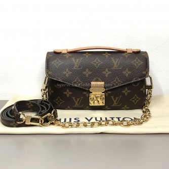 LOUIS VUITTON Monogram Pochette Metis East West with Chain & Shoulder Strap – GHW (Microchip)