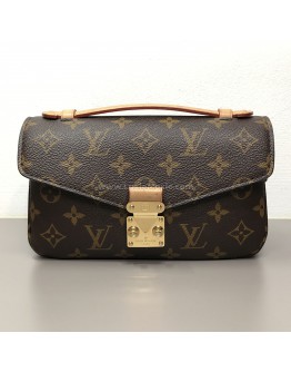 LOUIS VUITTON Monogram Pochette Metis East West with Chain & Shoulder Strap – GHW (Microchip)