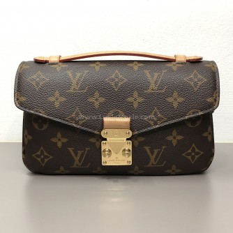 LOUIS VUITTON Monogram Pochette Metis East West with Chain & Shoulder Strap – GHW (Microchip)