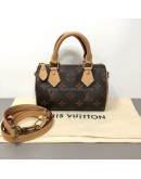 LOUIS VUITTON Monogram Nano Speedy with Shoulder Strap – GHW (Year 2025)