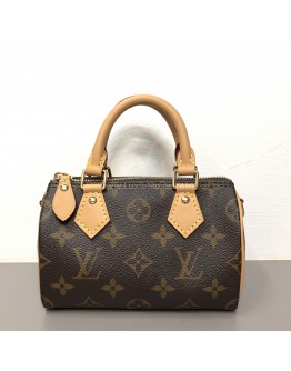 LOUIS VUITTON Monogram Nano Speedy with Shoulder Strap – GHW (Year 2025)
