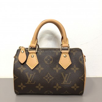 LOUIS VUITTON Monogram Nano Speedy with Shoulder Strap – GHW (Year 2025)