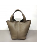 HERMES Picotin Lock 18 Taurillon Handbag in Etoupe – GHW (Stamp Z – Year 2021)