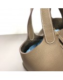 HERMES Picotin Lock 18 Taurillon Handbag in Etoupe – GHW (Stamp Z – Year 2021)