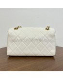 CHANEL Enchained Small Flap Bag in White Calfskin – Aged Gold Hardware (29 Series – Year 2019)