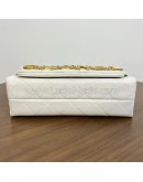 CHANEL Enchained Small Flap Bag in White Calfskin – Aged Gold Hardware (29 Series – Year 2019)
