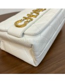 CHANEL Enchained Small Flap Bag in White Calfskin – Aged Gold Hardware (29 Series – Year 2019)