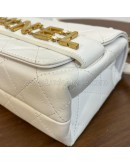 CHANEL Enchained Small Flap Bag in White Calfskin – Aged Gold Hardware (29 Series – Year 2019)
