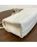 CHANEL Enchained Small Flap Bag in White Calfskin – Aged Gold Hardware (29 Series – Year 2019)