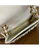 CHANEL Enchained Small Flap Bag in White Calfskin – Aged Gold Hardware (29 Series – Year 2019)