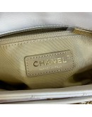 CHANEL Enchained Small Flap Bag in White Calfskin – Aged Gold Hardware (29 Series – Year 2019)