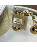 CHANEL Enchained Small Flap Bag in White Calfskin – Aged Gold Hardware (29 Series – Year 2019)