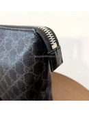 GUCCI Grey GG Supreme with Navy Reb Web Stripe Clutch Bag – SHW