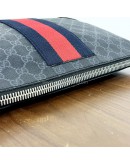 GUCCI Grey GG Supreme with Navy Reb Web Stripe Clutch Bag – SHW
