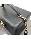CHANEL Vintage Medium Vanity Case Handbag with Shoulder Strap - GHW