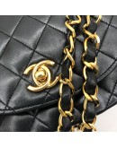 CHANEL Vintage Half Moon Black Lambskin Mini Chain Shoulder Flap Bag – GHW