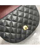 CHANEL Vintage Half Moon Black Lambskin Mini Chain Shoulder Flap Bag – GHW