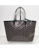 GOYARD Saint Louis PM Tote Bag in Black Goyardine Canvas with Detachable Pouch (Year 2026)