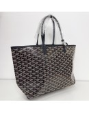 GOYARD Saint Louis PM Tote Bag in Black Goyardine Canvas with Detachable Pouch (Year 2026)