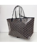 GOYARD Saint Louis PM Tote Bag in Black Goyardine Canvas with Detachable Pouch (Year 2026)