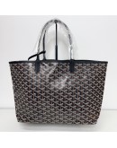 GOYARD Saint Louis PM Tote Bag in Black Goyardine Canvas with Detachable Pouch (Year 2026)