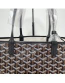 GOYARD Saint Louis PM Tote Bag in Black Goyardine Canvas with Detachable Pouch (Year 2026)