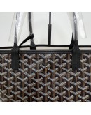 GOYARD Saint Louis PM Tote Bag in Black Goyardine Canvas with Detachable Pouch (Year 2026)