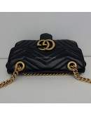 GUCCI GG Marmont Small Shoulder Bag in Black Lambskin – GHW