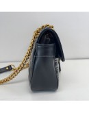 GUCCI GG Marmont Small Shoulder Bag in Black Lambskin – GHW