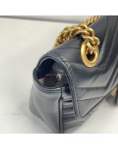 GUCCI GG Marmont Small Shoulder Bag in Black Lambskin – GHW