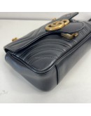 GUCCI GG Marmont Small Shoulder Bag in Black Lambskin – GHW