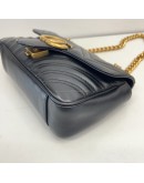 GUCCI GG Marmont Small Shoulder Bag in Black Lambskin – GHW