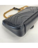 GUCCI GG Marmont Small Shoulder Bag in Black Lambskin – GHW