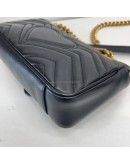 GUCCI GG Marmont Small Shoulder Bag in Black Lambskin – GHW