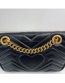 GUCCI GG Marmont Small Shoulder Bag in Black Lambskin – GHW