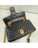 GUCCI GG Marmont Small Shoulder Bag in Black Lambskin – GHW