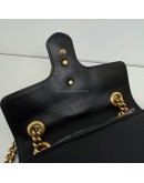 GUCCI GG Marmont Small Shoulder Bag in Black Lambskin – GHW