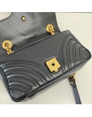 GUCCI GG Marmont Small Shoulder Bag in Black Lambskin – GHW