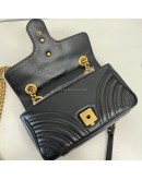 GUCCI GG Marmont Small Shoulder Bag in Black Lambskin – GHW