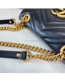 GUCCI GG Marmont Small Shoulder Bag in Black Lambskin – GHW