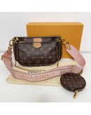 LOUIS VUITTON Monogram Multi Pochette Accessoires with Pink Shoulder Strap – GHW (Year 2020)